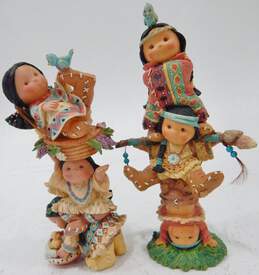 Enesco Friends Of The Feather Sister Act & Brave Support Totem Pole Figurines