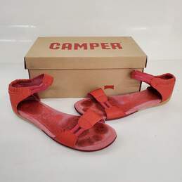 Camper Red Leather Sandals W/Box Women's Size 11