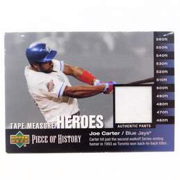 2002 Joe Carter Upper Deck Piece of History Jersey Tape Measure Heroes
