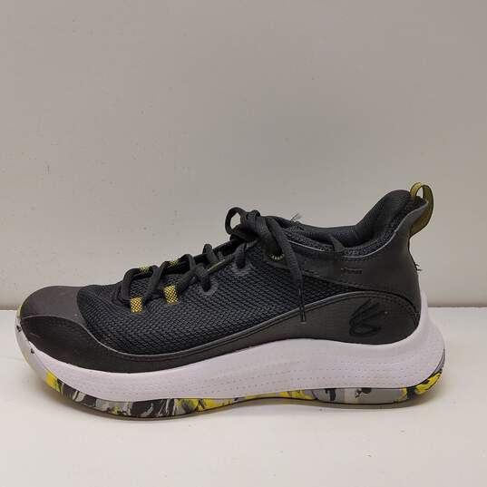 Under Armour Curry 3Z5 (GS) Athletic Shoes Black Yellow White 3023530-004 Size 7Y Women's Size 8.5 image number 2