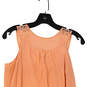 Womens Orange Sleeveless Round Neck Pullover Shift Dress Size Small image number 4