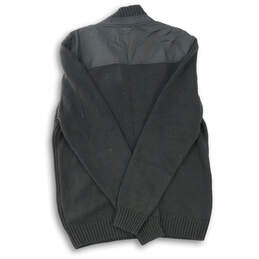 NWT Mens Black Gray Mock Neck Pockets Half-Zip Pullover Sweater Size Large alternative image