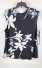 NWT Calvin Klein Womens Black White Floral Sleeveless Round Neck Tank Top Sz 0X image number 2