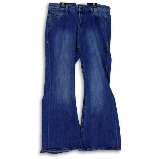 Womens Blue Medium Wash Stretch Pockets Denim Bootcut Jeans Size 14WR image number 1