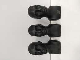 Bundle of 3 Black Plastic Male Mannequin Heads