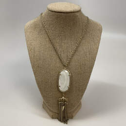 Designer Kendra Scott Gold-Tone Rayne Tassel Pendant Necklace W/ Dust Bag