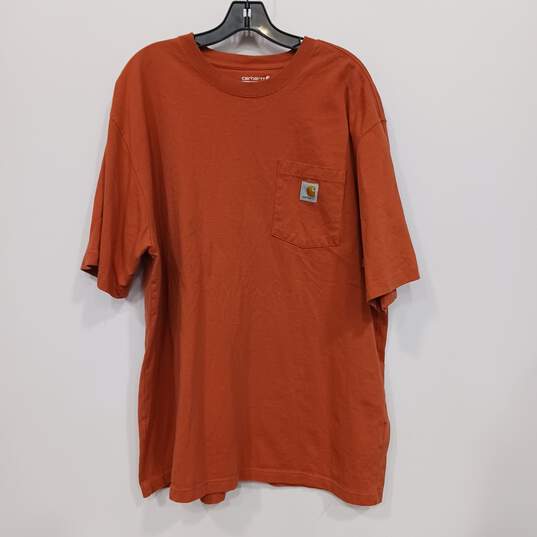 Carhartt Men's Orange Loose Fit T-Shirt Size XL image number 1