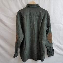 Pendleton dark green wool button up shirt elbow patches men's XL alternative image