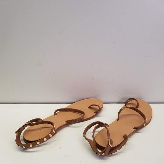 Senso Cassie Tan Leather Studded Ankle Strap Sandals Shoes Women's Size 41 image number 4