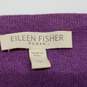EILEEN FISHER Woman Cardigan S Organic Cotton Knit Cowl Neck Button Front Purple Size 1X image number 3