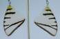 Boho Artisan Butterfly Wing Earrings & Ammonite Dalmatian Jasper Multi Stone Pendants & Necklace 132.6g image number 8