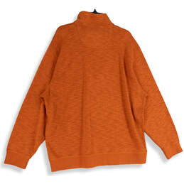 NWT Mens Orange Quarter Zip Mock Neck Long Sleeve Jacket Size XXL alternative image