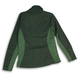 Womens Green Heather Mock Neck Long Sleeve Fleece Jacket Size M/L alternative image