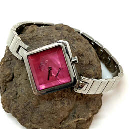 Designer Invicta 3829 Silver-Tone Chain Strap Pink Dial Analog Wristwatch