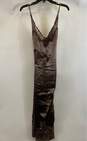 Anthropologie Women's Brown Lace/Satin Slip Dress- XSP image number 1