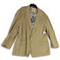 NWT Mens Beige Notch Lapel Pockets Long Sleeve One Button Blazer Size 56R image number 1
