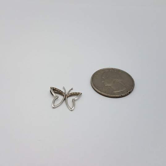 SD 10k White Gold Diamond Butterfly Pendant 0.9g image number 10