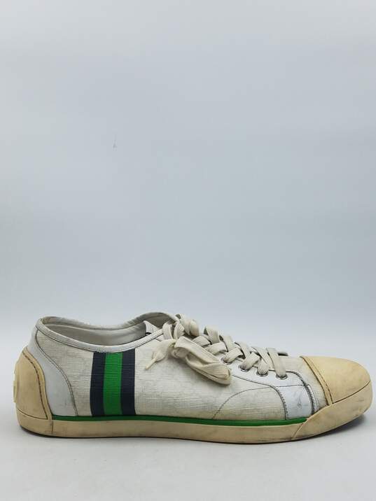 Authentic Gucci GG Striped White Trainers M 12G image number 1