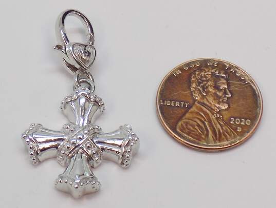 Judith Ripka 925 Granulated Cross Charm Pendant 6.7g image number 2