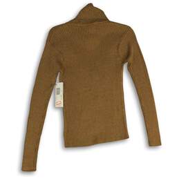 NWT Linda Allard Ellen Tracy Womens Orange Turtleneck Pullover Sweater Size P alternative image