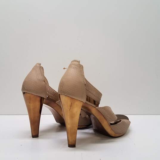 Michael Kors Berkeley Tan Tan Leather Heels Sandal Women's Size 9M image number 4
