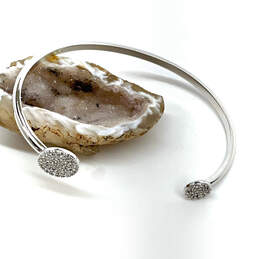 Designer Stella & Dot Silver-Tone Rhinestone Disc Cuff Bracelet w/ Box