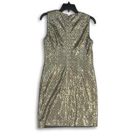 NWT Banana Republic Womens Gold Silver Sequin Sleeveless Sheath Dress Size 4 alternative image
