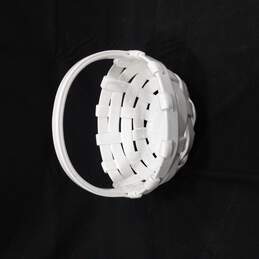 Vintage White Woven Ceramic Basket alternative image