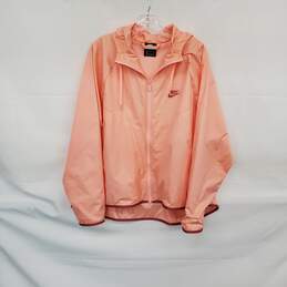 Nike Pink Polyester Hooded Full Zip Jacket WM Size XL