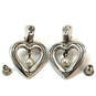 Designer Brighton Silver-Tone Faux Pearl Heart Shape Dangle Earrings image number 4