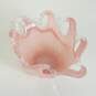 Murano Art Glass  Vintage White Crystal Pink Glass Bowl image number 7