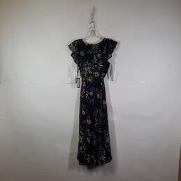 NWT Womens Floral V-Neck Flutter Sleeve Back Zip Maxi Dress Size 6 alternative image