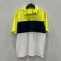 NWT Mens Yellow Blue Perfect 11 Majors Bold Block Polo Shirt Size Medium image number 1