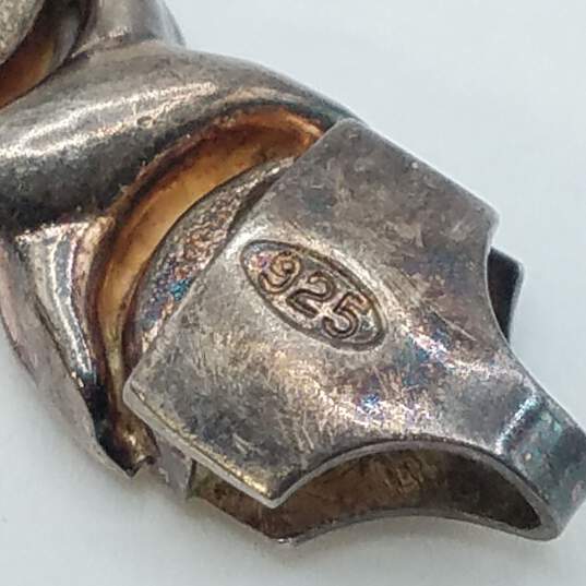 Sterling Silver ( XO ) Link Textured 7in Bracelet 12.0g image number 4