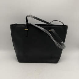 Womens Black Leather Bottom Studs Double Handle Zipper Large Tote Bag Purse alternative image