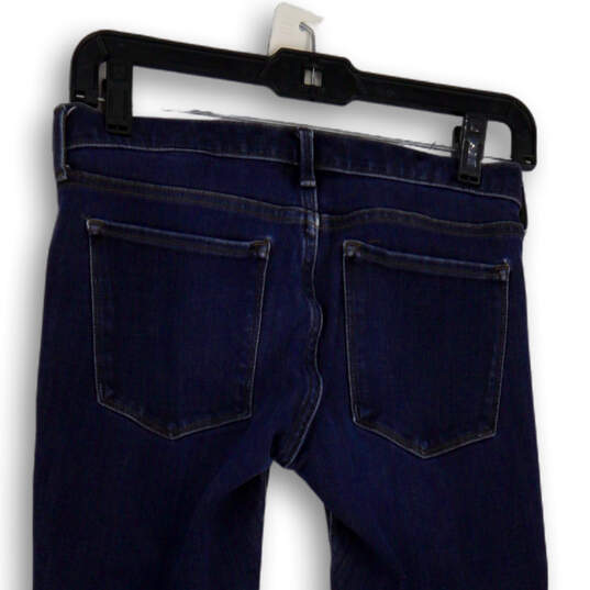 Womens Blue Dark Wash Mid-Rise Pockets Stretch Denim Skinny Jeans Size 25 image number 4