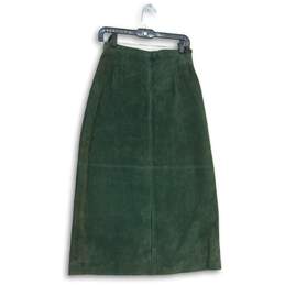 NWT Brandon Thomas Womens Green Flat Front Back Zip A-Line Skirt Size 10P alternative image