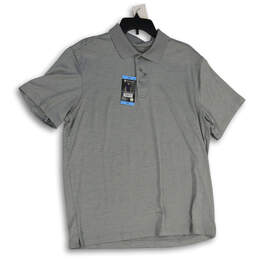 NWT Mens Gray Short Sleeve Spread Collar Polo Shirt Size Large