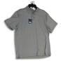 NWT Mens Gray Short Sleeve Spread Collar Polo Shirt Size Large image number 1