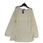 NWT Womens White Knitted Long Sleeve Round Neck Pullover Sweater Size XXL image number 2