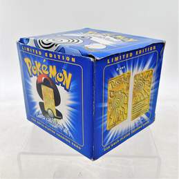 Rare Vintage 1999 Pokemon Burger King 23K Gold Poliwhirl Metal Card w/ Blue Box