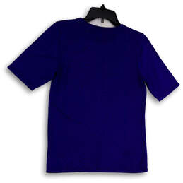 Womens Blue Round Neck Short Sleeve Stretch Pullover T-Shirt Size M alternative image