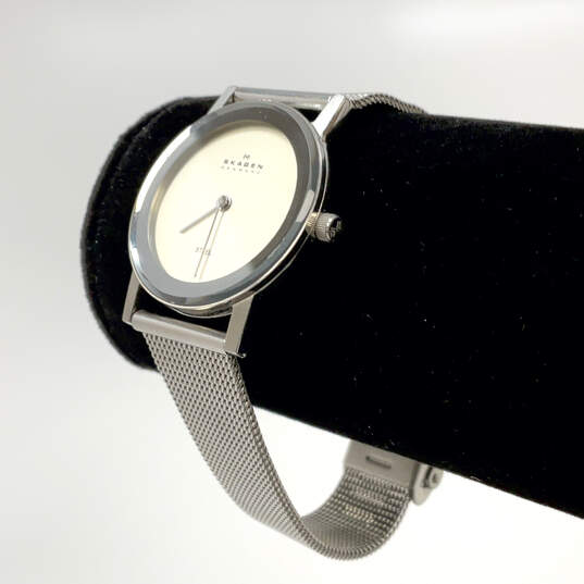 Designer Skagen Silver-Tone Round Dial Stainless Steel Analog Wristwatch image number 1