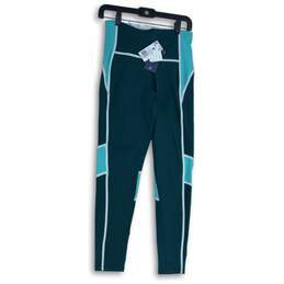 NWT Reebok Womens Blue Green TS Lux High Rise Tight Compression Leggings Size M