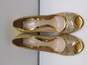 Metallic Gold Tone Peep-Toe Pumps Women's Size 38.5 (Authenticated) image number 6