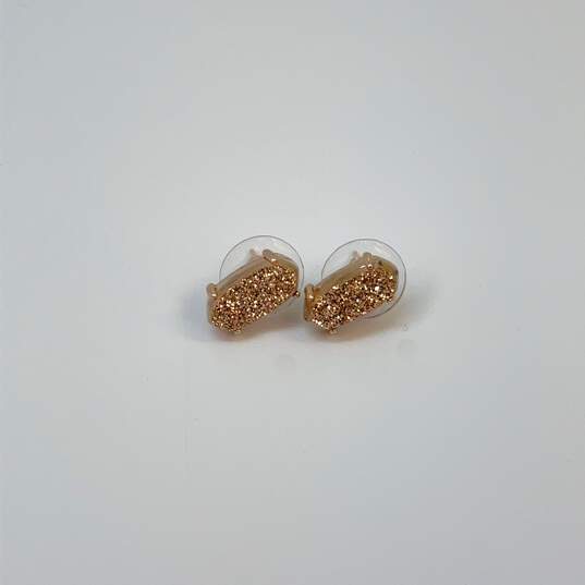 Designer Kendra Scott Gold-Tone Ellie Crystal Fashionable Stud Earrings image number 3