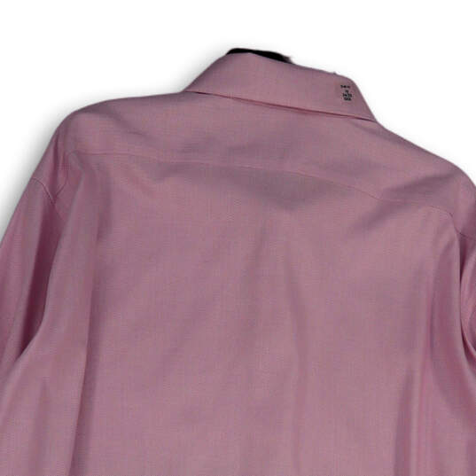 NWT Mens Pink Long Sleeve Spread Collar Slim Fit Button-Up Shirt Size 19 image number 4