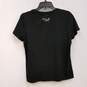 Womens Black Studded Crew Neck Short Sleeve Pullover T-Shirt Size PM image number 2