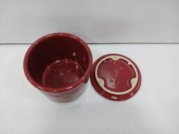 Longaberger Red Pottery Crock Canister alternative image