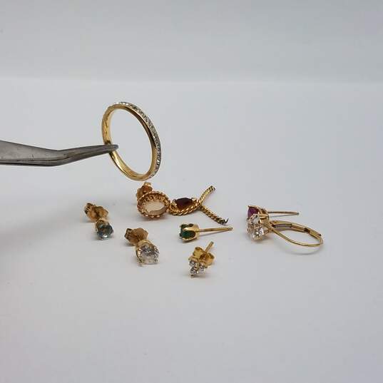 14k Gold Multi Gemstone w/o Diamonds Jewelry Scrap/Broken Pieces 5.0g image number 1